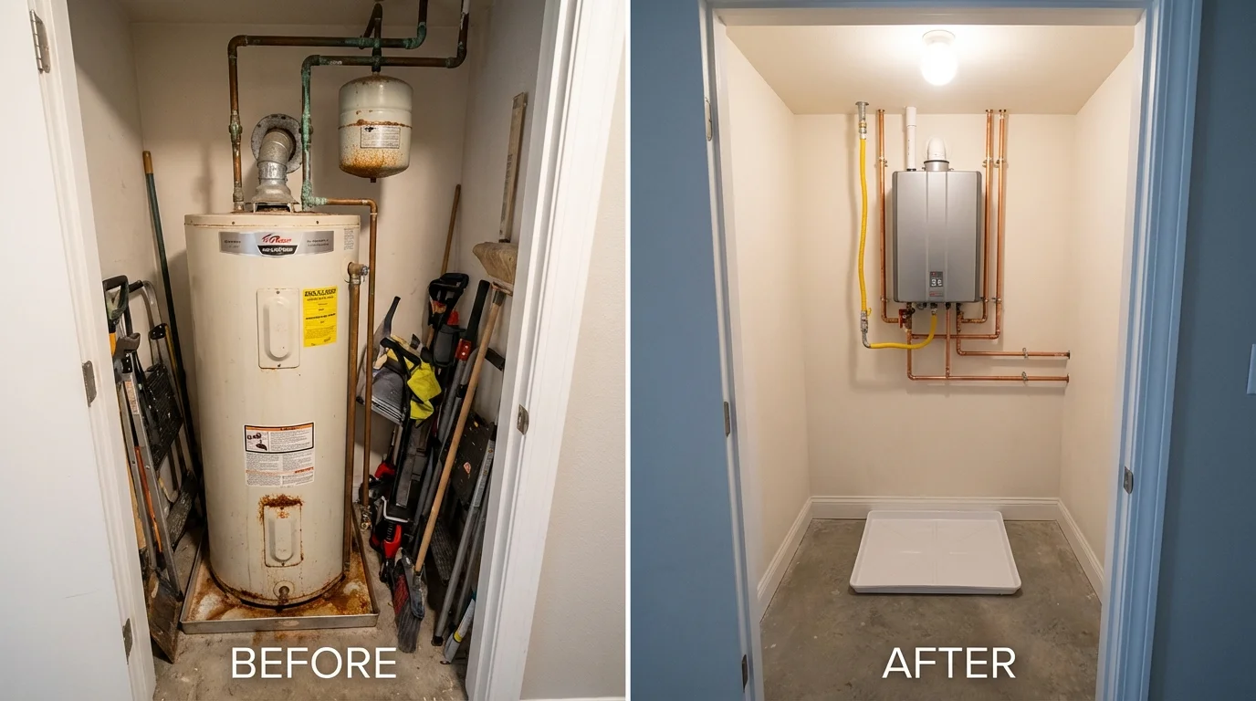 Tank water heater versus wall-mounted tankless unit comparison for Tappan, NY homeowners